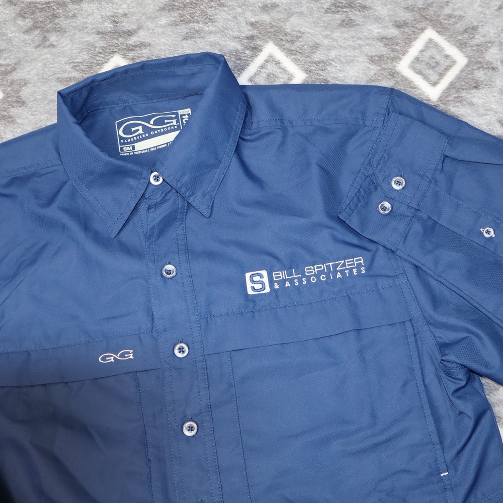 GameGuard Outdoors Fishing Shirt Navy Blue Long Sleeve Vented Mens SM